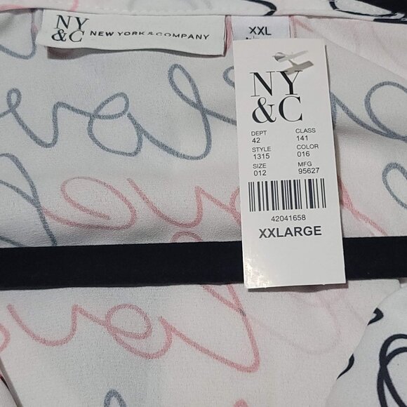 NWT-New York & Co, Women's Plus XXL Ruffle Blouse - Picture 4 of 6